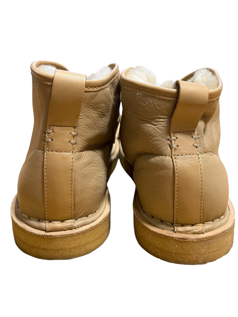 Either/Or The Shearling Lace Up Ankle Boots Vanilla Leather US 11 - Picture 5 of 9
